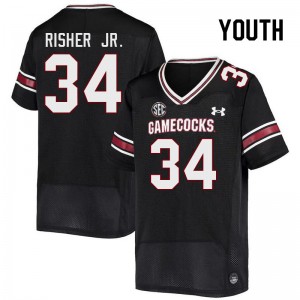 Youth Jamian Risher Jr. Black Gamecocks College Football #34 Jersey 984979-549