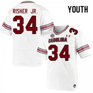 Youth Jamian Risher Jr. White South Carolina Gamecocks College Football #34 Jersey 493095-800