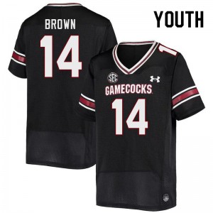 Youth Jared Brown Black South Carolina College Football #14 Jersey 681132-343