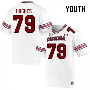 Youth Jaxon Hughes White Gamecocks College Football #79 Jersey 491722-217
