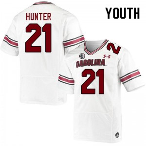 Youth Kelvin Hunter White University of South Carolina College Football #21 Jersey 885802-968