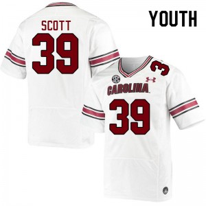 Youth Larry Scott White University of South Carolina College Football #39 Jersey 972397-469