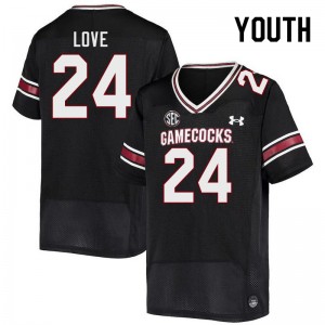 Youth Mason Love Black Gamecocks College Football #24 Jersey 704254-643
