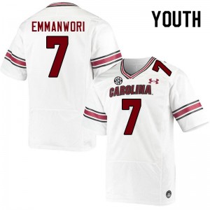 Youth Nick Emmanwori White Gamecocks College Football #7 Jersey 374739-609
