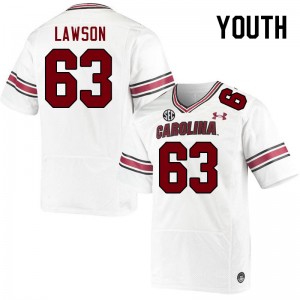 Youth Parker Lawson White South Carolina College Football #63 Jersey 725997-462