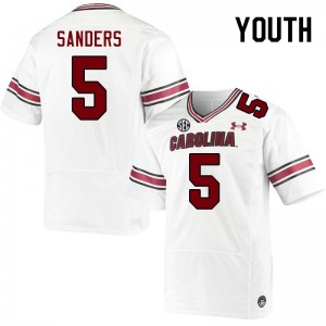 Youth Raheim Sanders White Gamecocks College Football #5 Jersey 395131-689