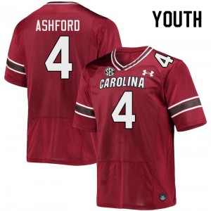 Youth Robby Ashford Garnet Gamecocks College Football #4 Jersey 787231-636