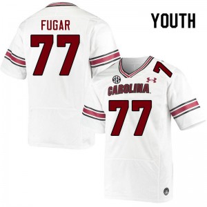 Youth Sidney Fugar White University of South Carolina College Football #77 Jersey 989504-575