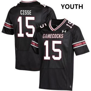 Youth Brandon Cisse Black University of South Carolina College Football #15 Jersey 795211-900