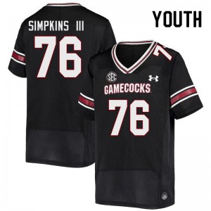 Youth Torricelli Simpkins III Black South Carolina College Football #76 Jersey 740653-505