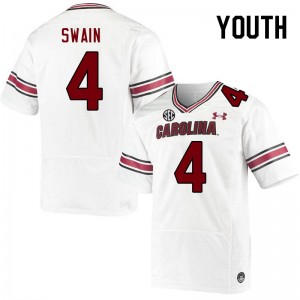 Youth Vicari Swain White South Carolina College Football #4 Jersey 348467-619