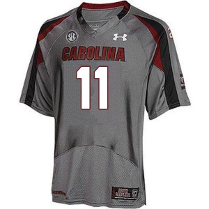 Men ZaQuandre White Gray South Carolina College Football #11 Jersey 526367-149