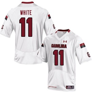 Men ZaQuandre White White Gamecocks College Football #11 Jersey 713126-973