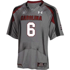 Men Zacch Pickens Gray University of South Carolina College Football #6 Jersey 812668-676