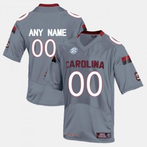 Men Custom Gray South Carolina Gamecocks College Football #00 Jersey 598114-318