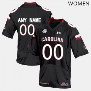 Women Custom Black South Carolina Gamecocks College Football #00 Jersey 643676-637