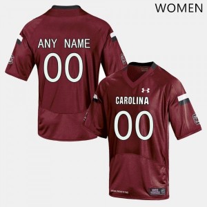 Women Custom Garnet South Carolina Gamecocks College Football #00 Jersey 815337-282