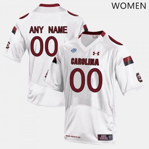 Women Custom White South Carolina College Football #00 Jersey 441356-906