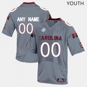 Youth Custom Gray Gamecocks College Football #00 Jersey 554292-277