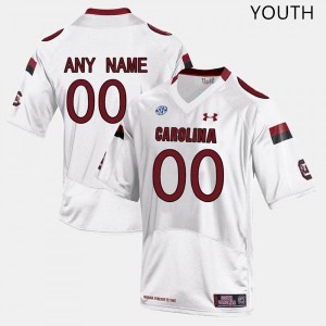 Youth Custom White South Carolina Gamecocks College Football #00 Jersey 897208-367